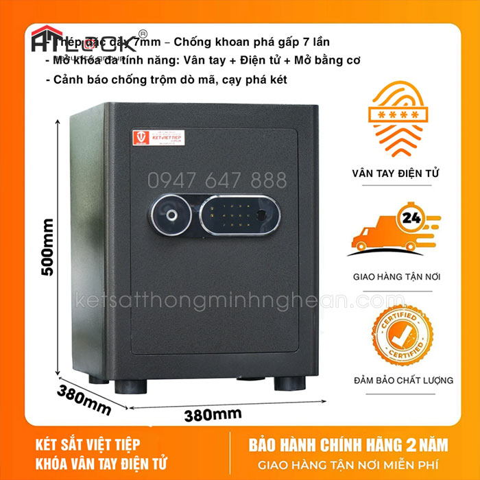 Két sắt siêu cường Việt Tiệp SC55VTDT khóa vân tay điện tử
